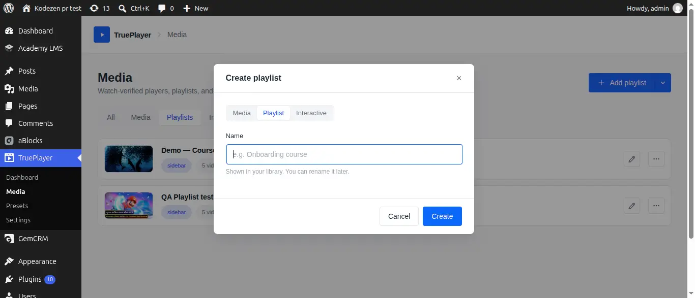 Create a New Playlist