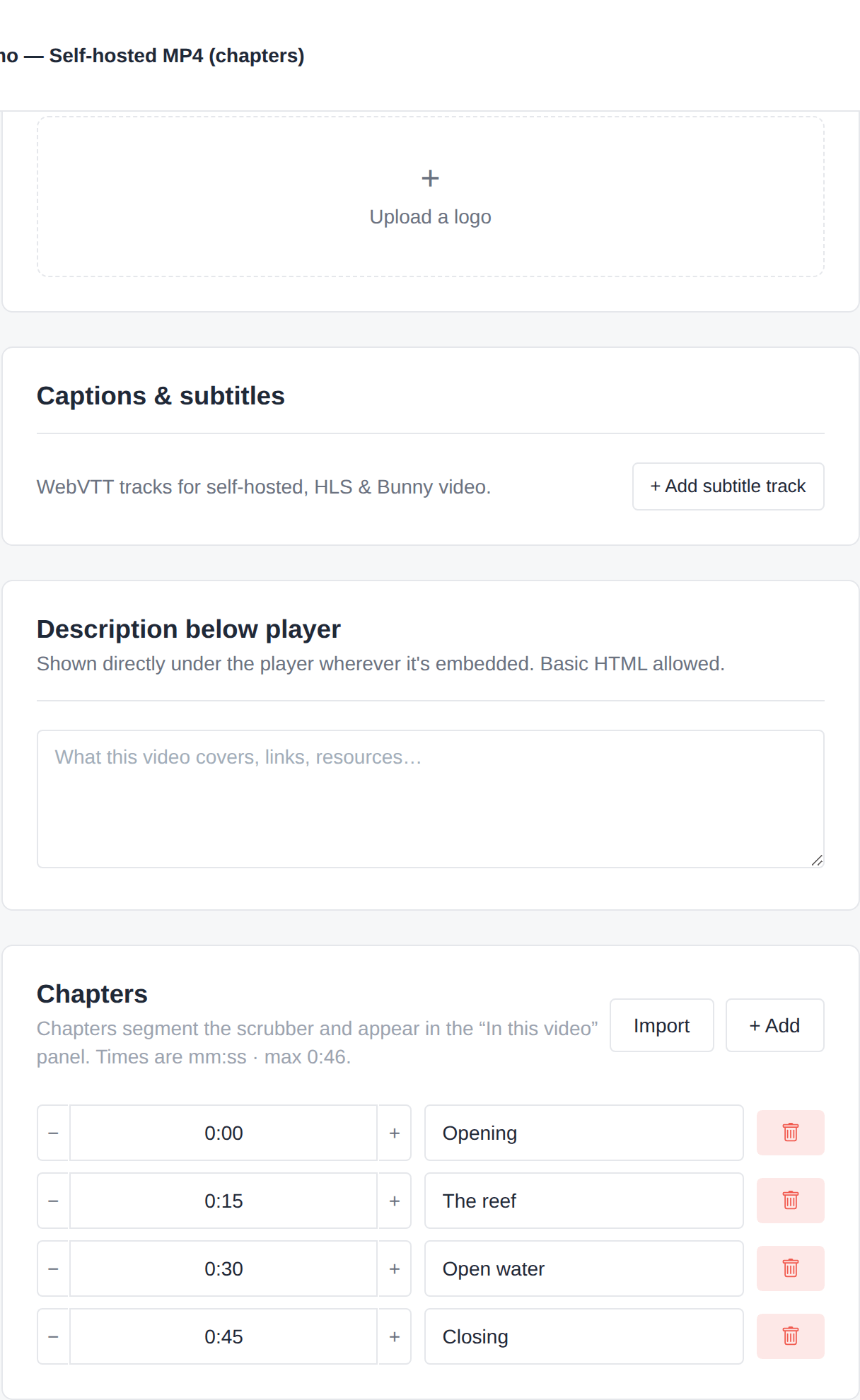 Chapters & branding