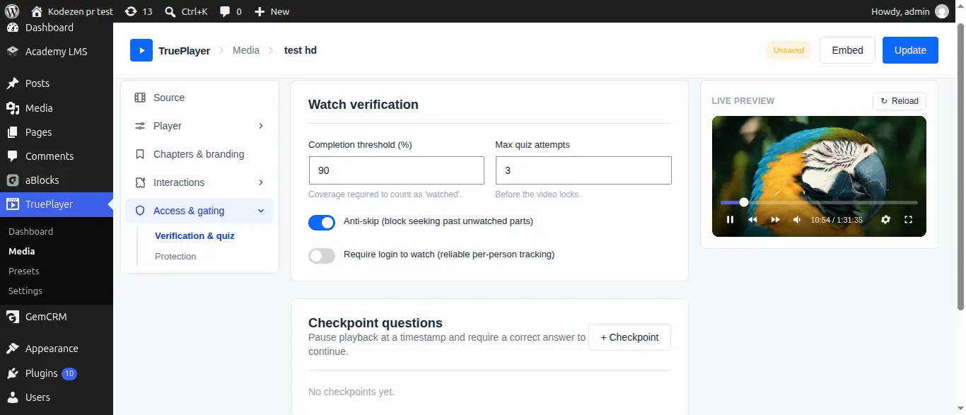 Verification & quiz Verification & quiz